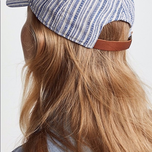 Madewell Baseball Cap in Textural Stripe Blue New - Picture 2 of 8